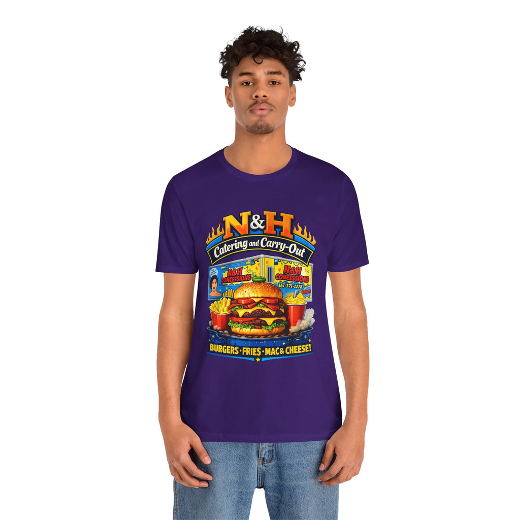 Burger Diner Tee — N&H Catering & Carry-Out Retro Food Shirt