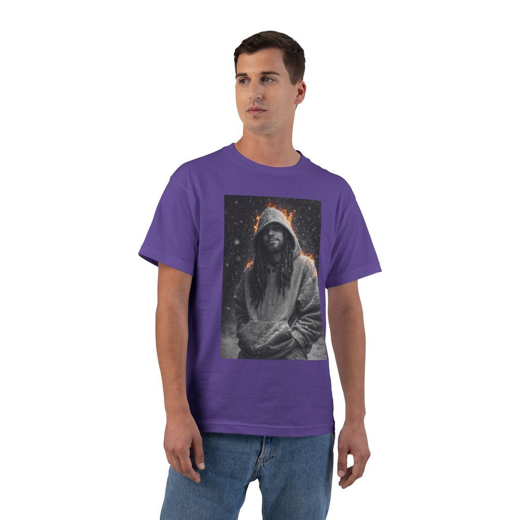 5x Hooded Figure Graphic T-Shirt — Moody Dark Portrait Tee
