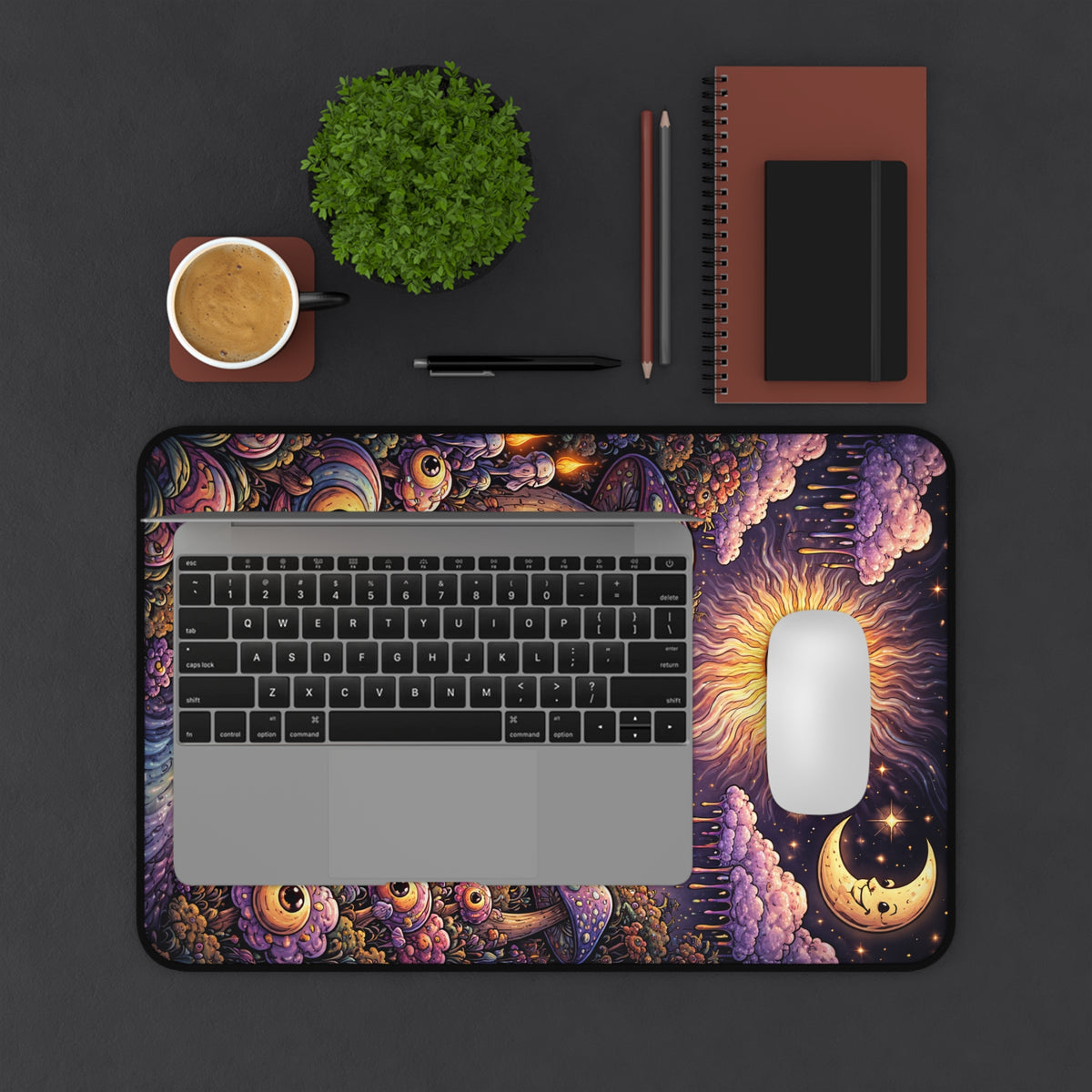 Psychedelic Sun & Moon Gaming Mouse Pad