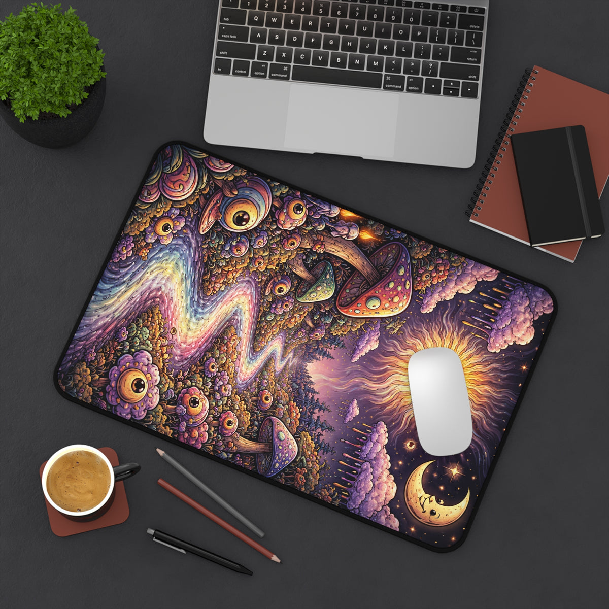Psychedelic Sun & Moon Gaming Mouse Pad