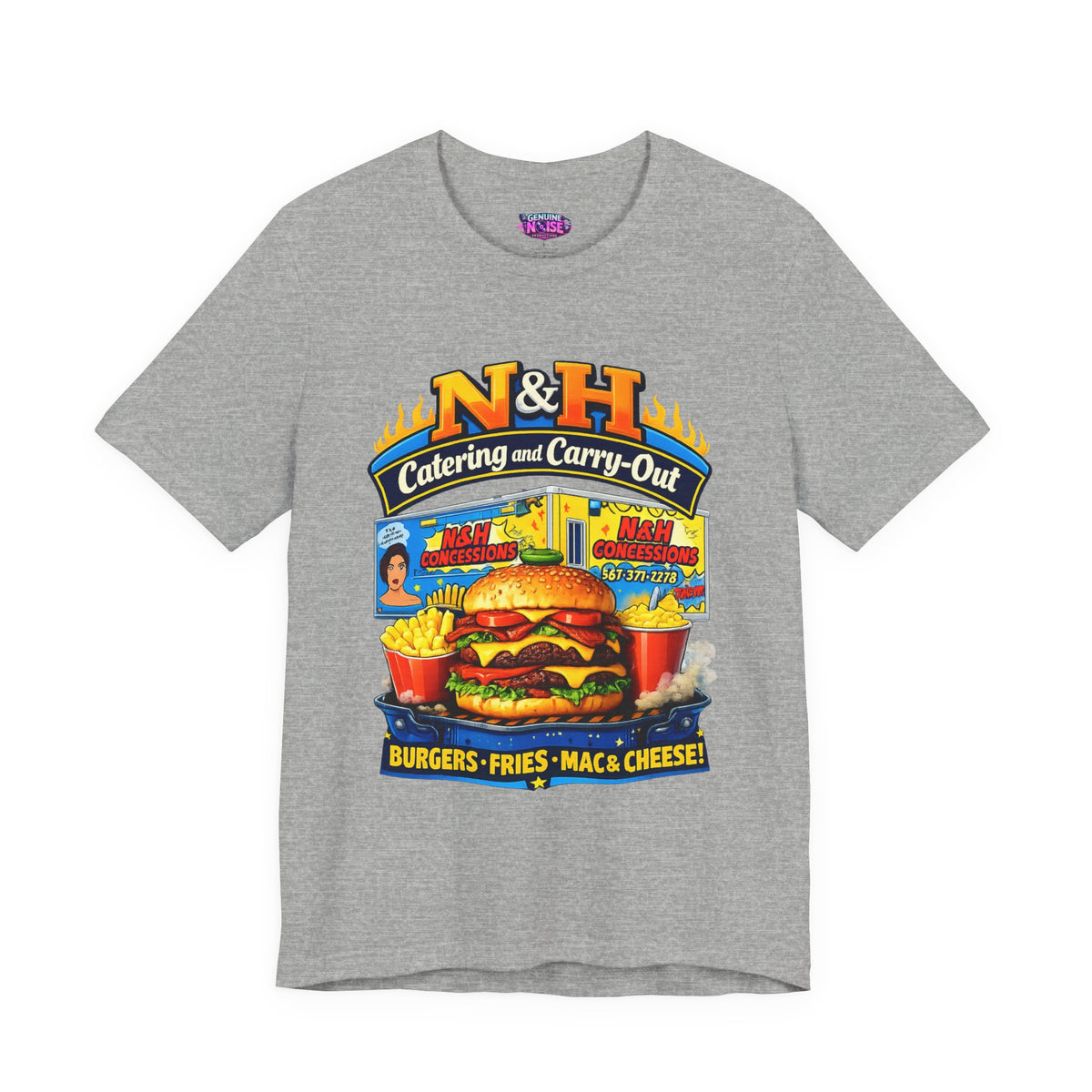 Burger Diner Tee — N&H Catering & Carry-Out Retro Food Shirt