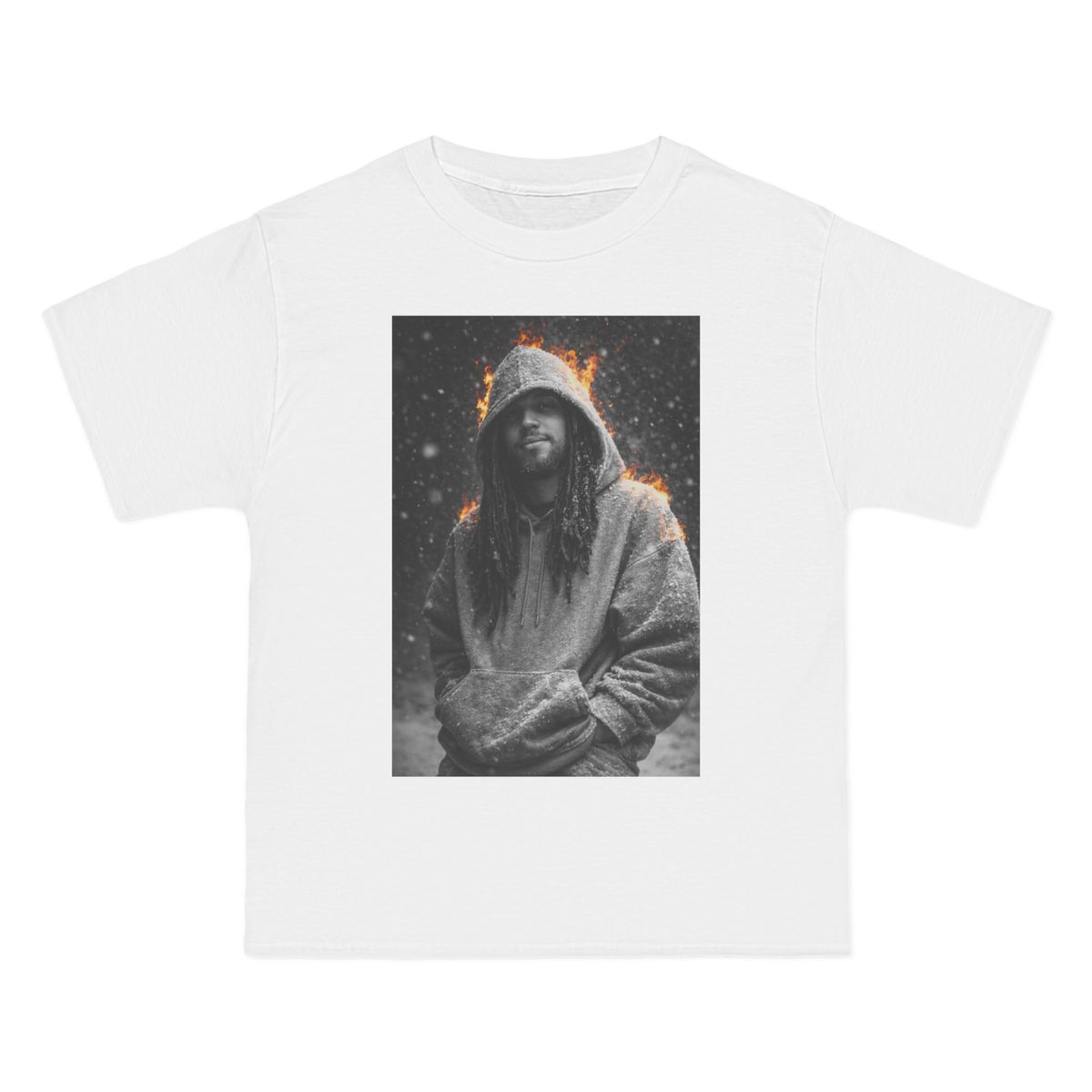 5x Hooded Figure Graphic T-Shirt — Moody Dark Portrait Tee