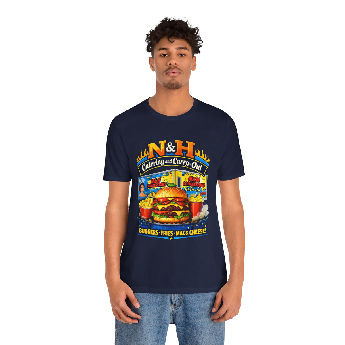 Burger Diner Tee — N&H Catering & Carry-Out Retro Food Shirt