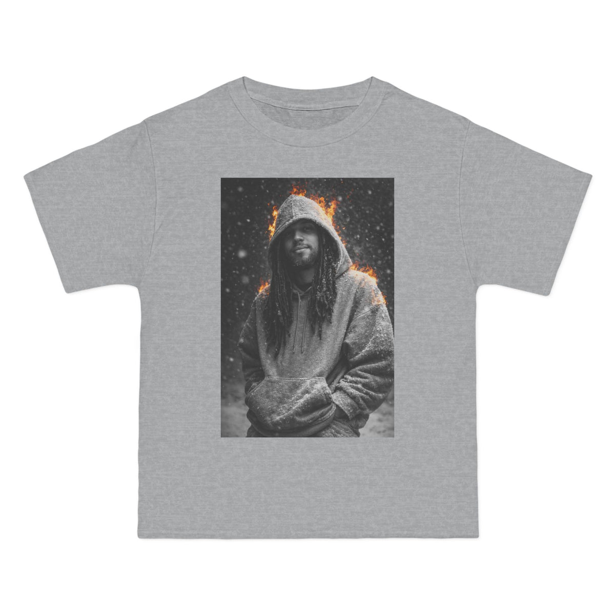 5x Hooded Figure Graphic T-Shirt — Moody Dark Portrait Tee