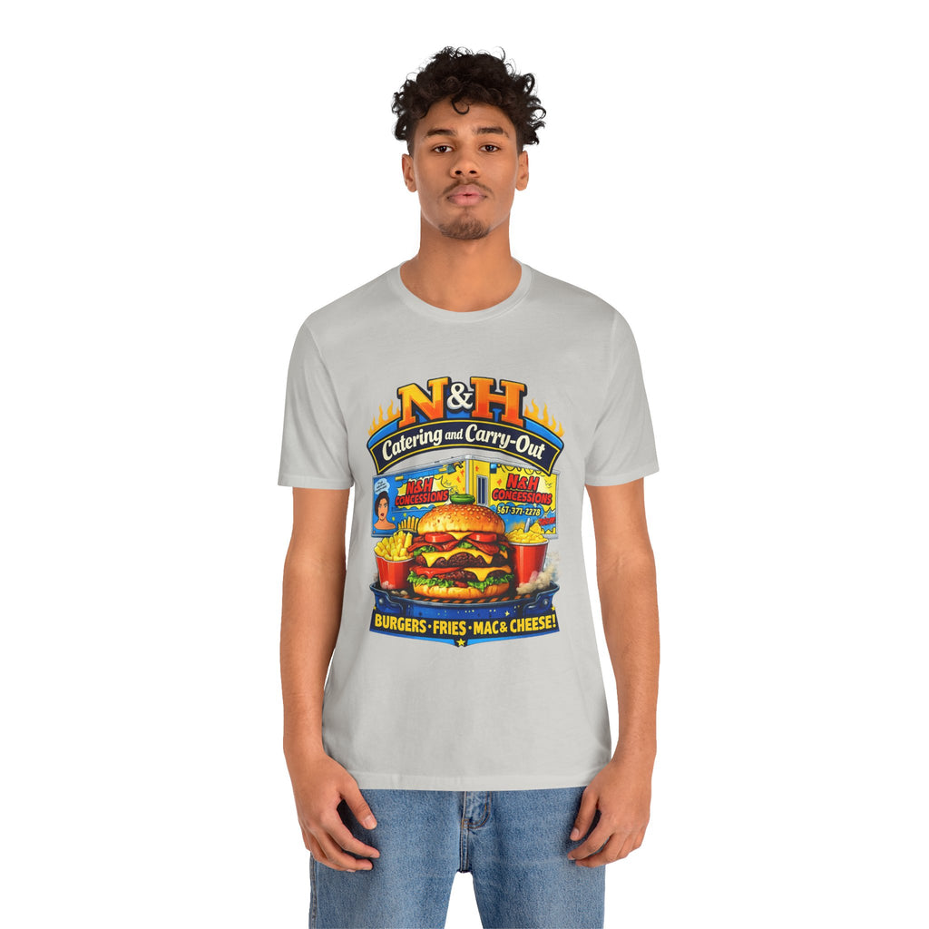 Burger Diner Tee — N&H Catering & Carry-Out Retro Food Shirt