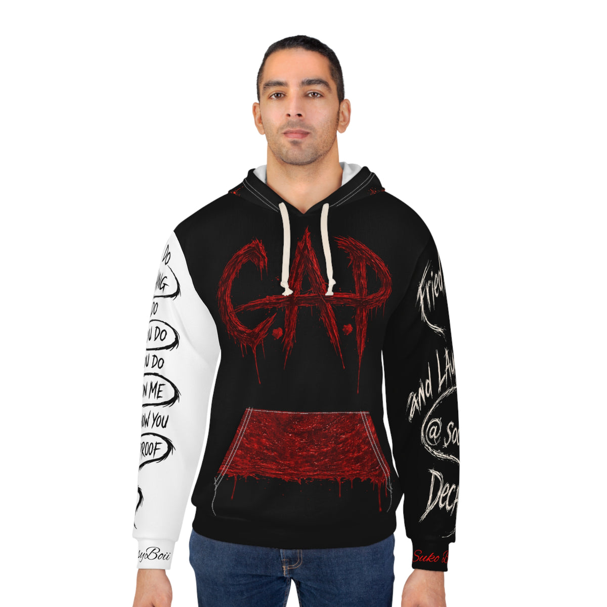 CAP Graphic Hoodie — Red & Black Thought Spiral Pullover