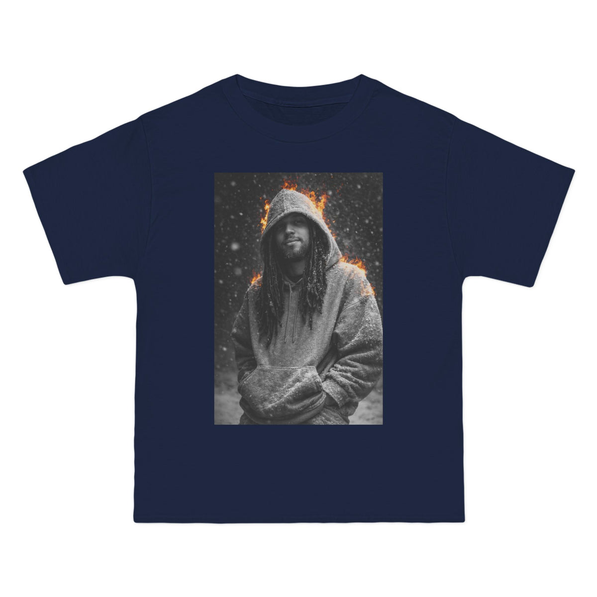 5x Hooded Figure Graphic T-Shirt — Moody Dark Portrait Tee