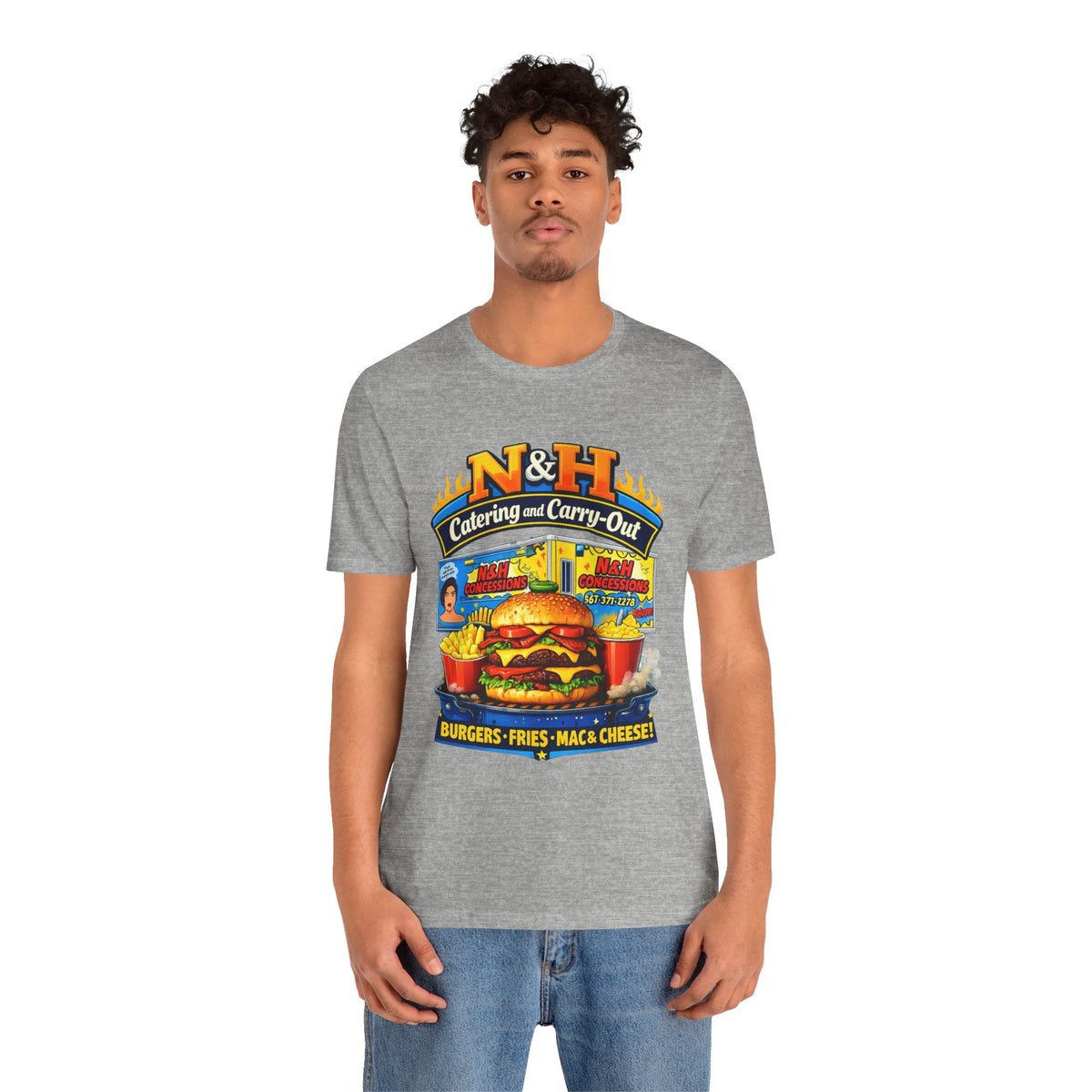 Burger Diner Tee — N&H Catering & Carry-Out Retro Food Shirt