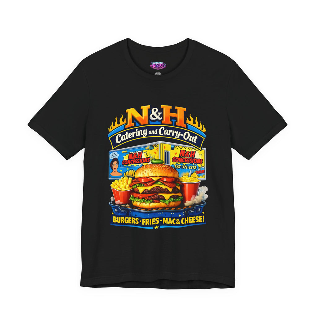 Burger Diner Tee — N&H Catering & Carry-Out Retro Food Shirt