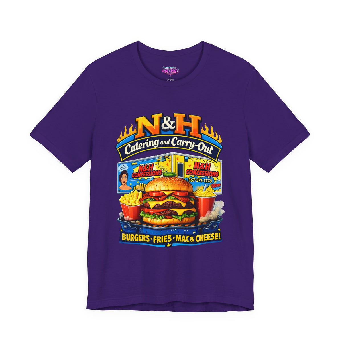 Burger Diner Tee — N&H Catering & Carry-Out Retro Food Shirt
