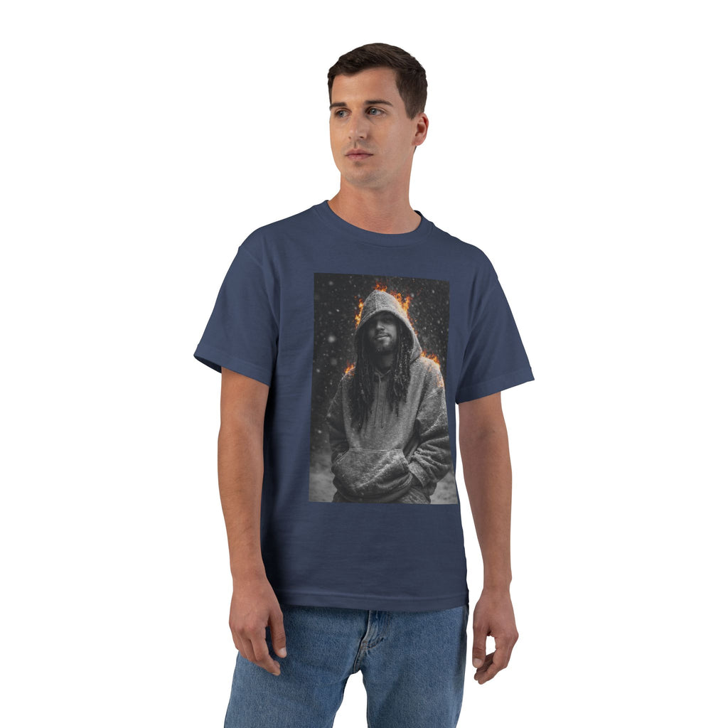 5x Hooded Figure Graphic T-Shirt — Moody Dark Portrait Tee
