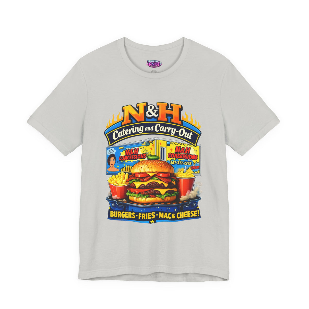 Burger Diner Tee — N&H Catering & Carry-Out Retro Food Shirt