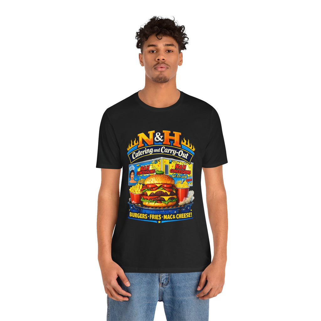 Burger Diner Tee — N&H Catering & Carry-Out Retro Food Shirt