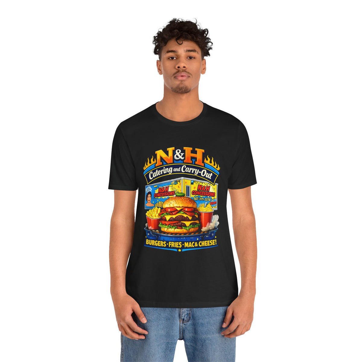 Burger Diner Tee — N&H Catering & Carry-Out Retro Food Shirt