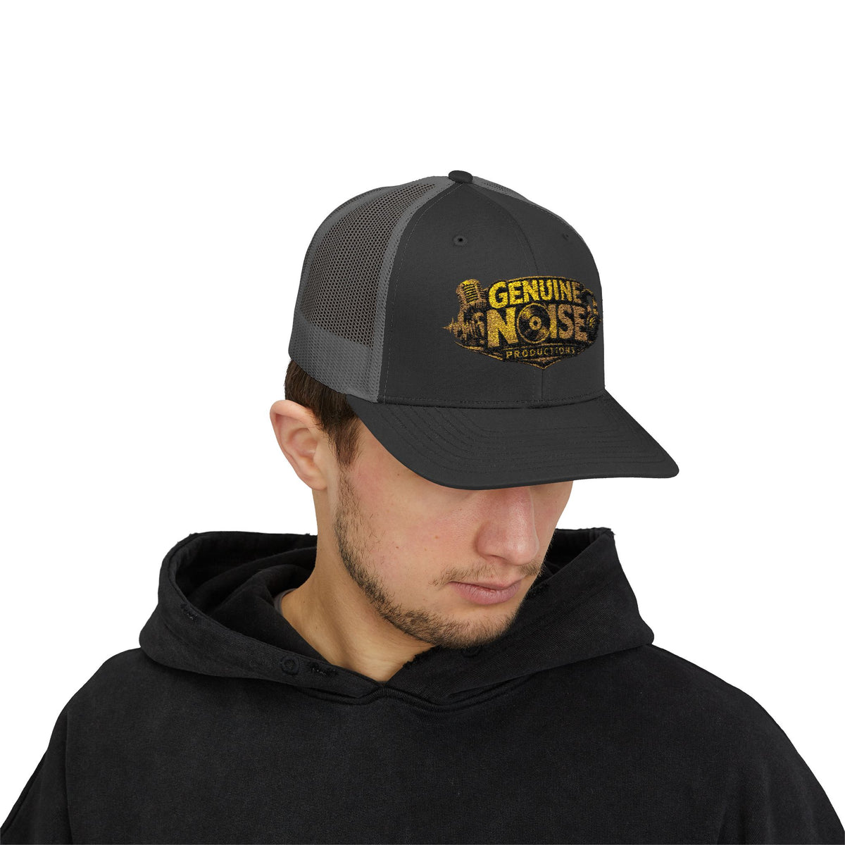 Trucker Cap - "Genuine Noise Productions" Retro Logo Mesh Snapback