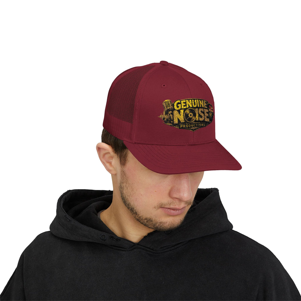 Trucker Cap - "Genuine Noise Productions" Retro Logo Mesh Snapback